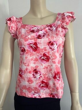 SHEIN pink floral Women's Top